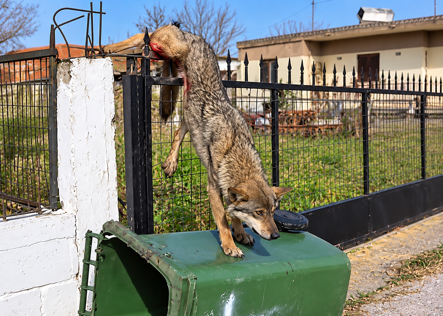 Dramatic Video Shows Injured Wolf Being Rescued After Getting Trapped on a Fence
